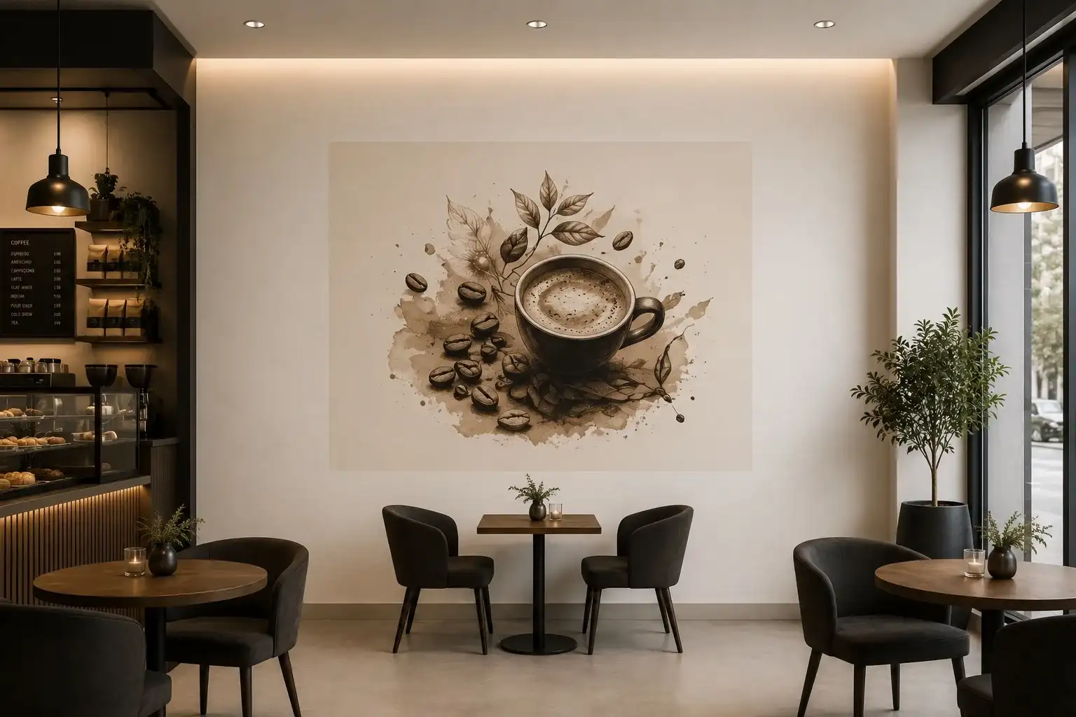 Wanddruck in einem Café / einer Gastronomie