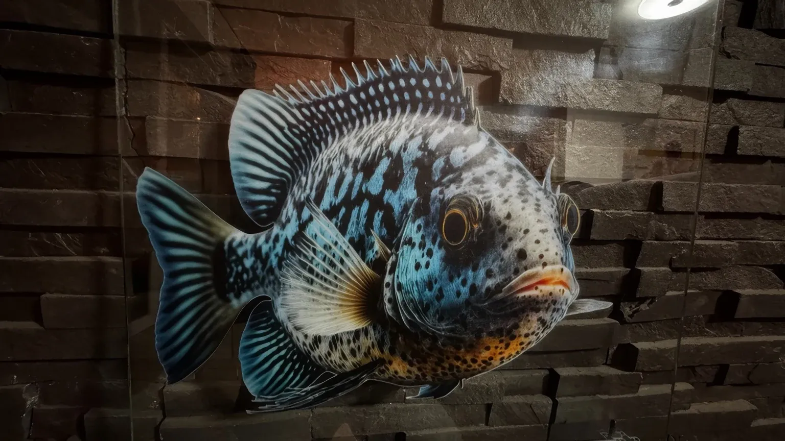 Kunstvoll gedruckter Zierfisch in Aquarell-Optik